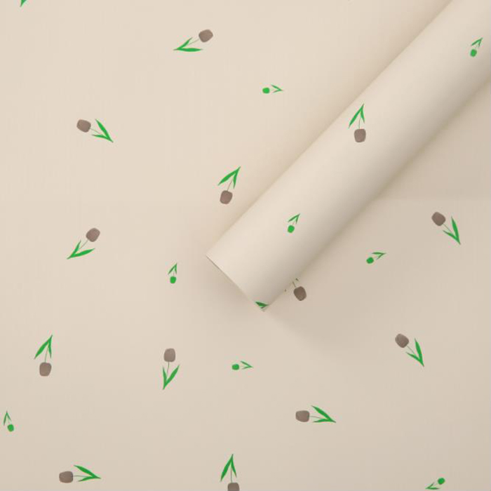 Boeket dik inpakpapier met artistieke woorden