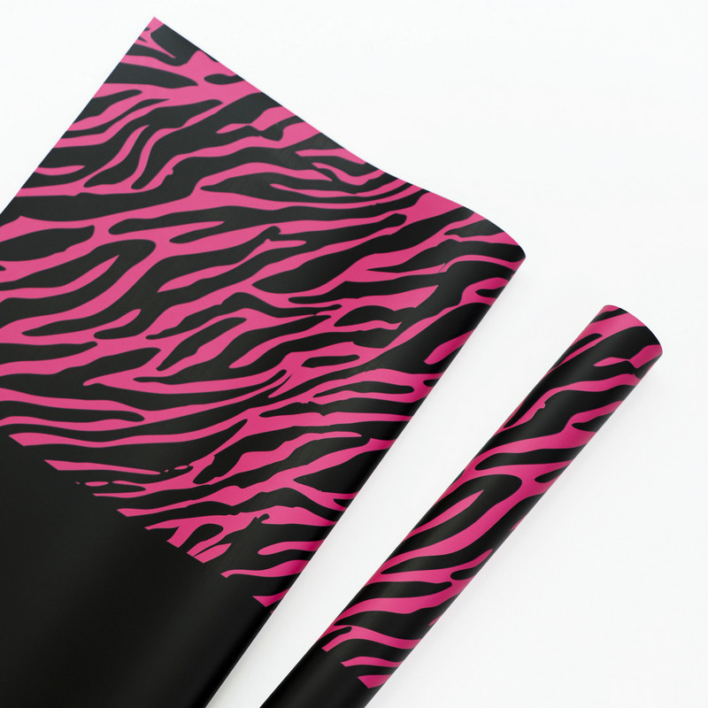 Zebraprint zeskleurig bloemeninpakpapier