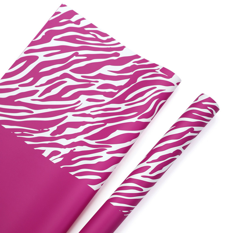 Zebraprint zeskleurig bloemeninpakpapier