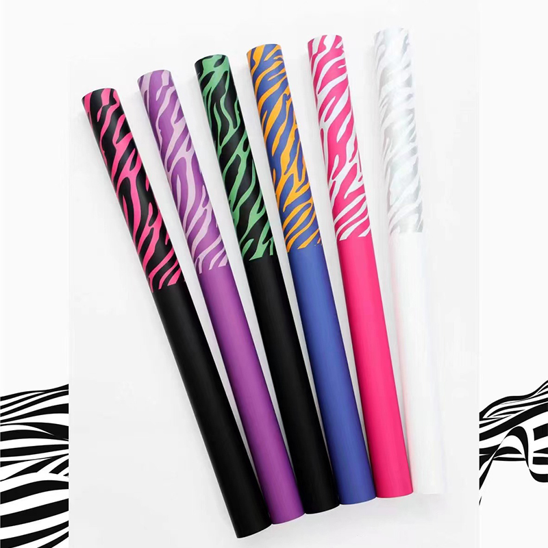 Zebraprint zeskleurig bloemeninpakpapier