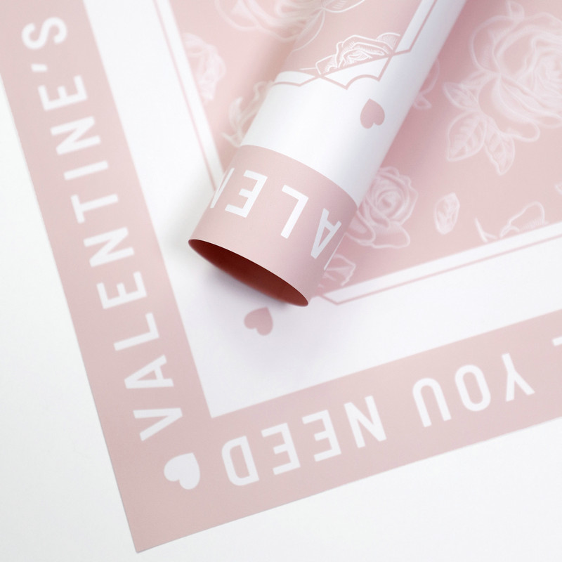 Roze patroon bloem inpakpapier