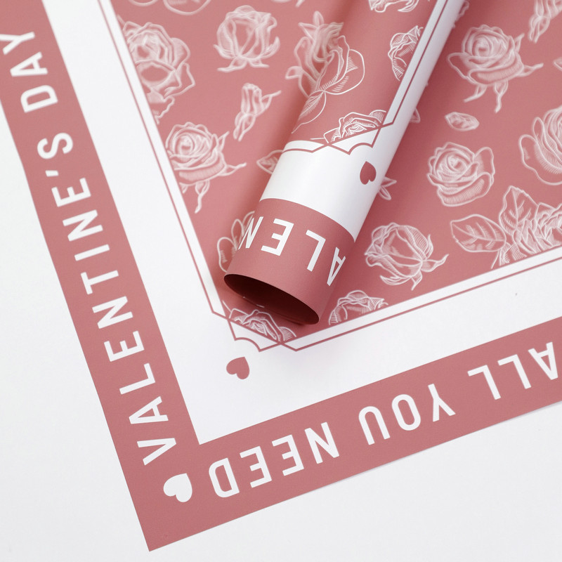Roze patroon bloem inpakpapier