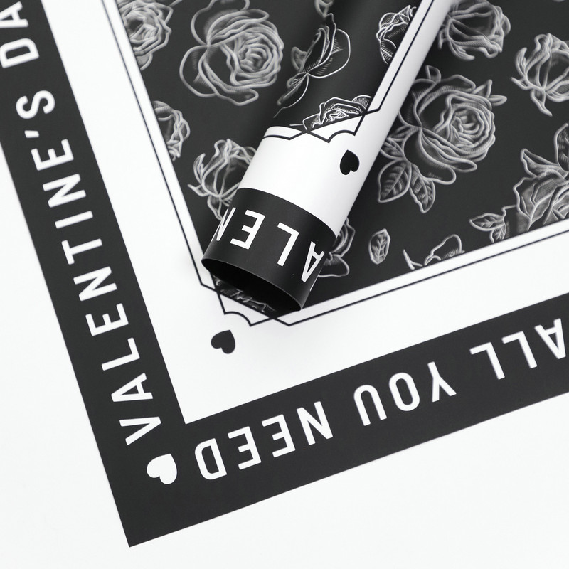 Roze patroon bloem inpakpapier