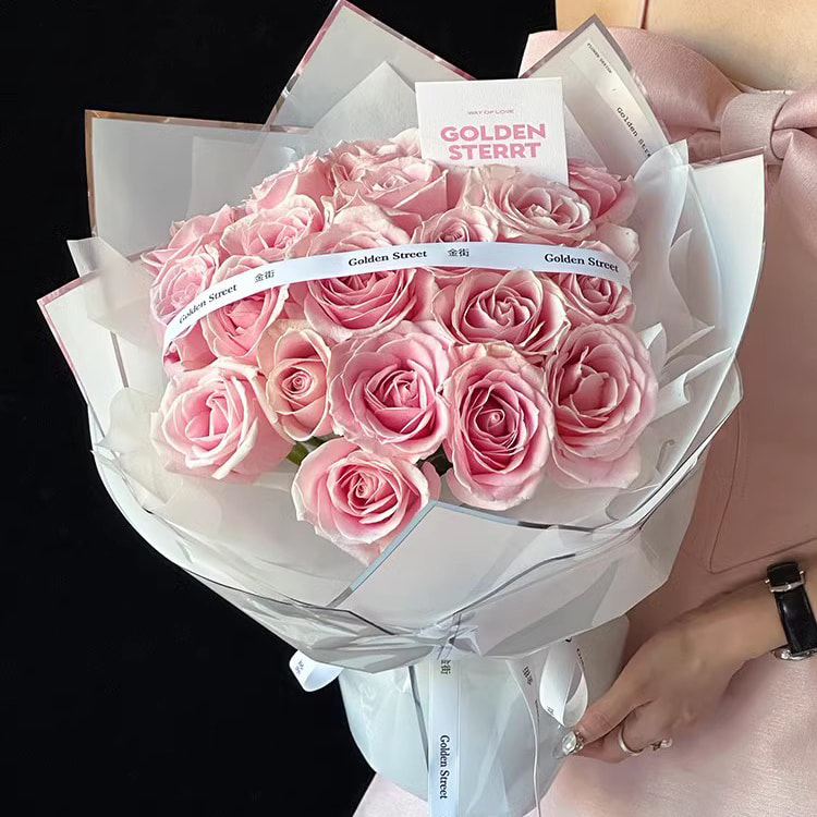Zilverion waterglanzend inpakpapier voor bloemen