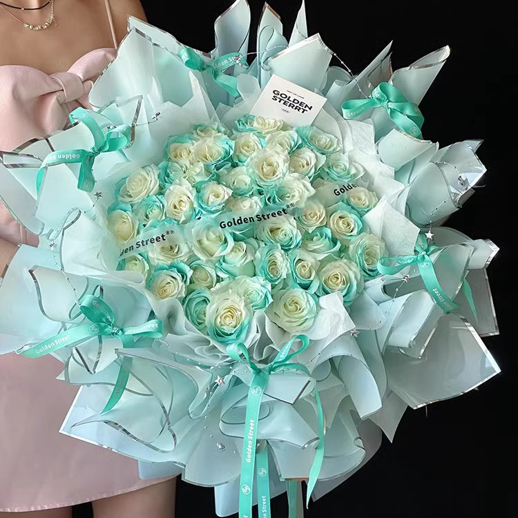 Zilverion waterglanzend inpakpapier voor bloemen