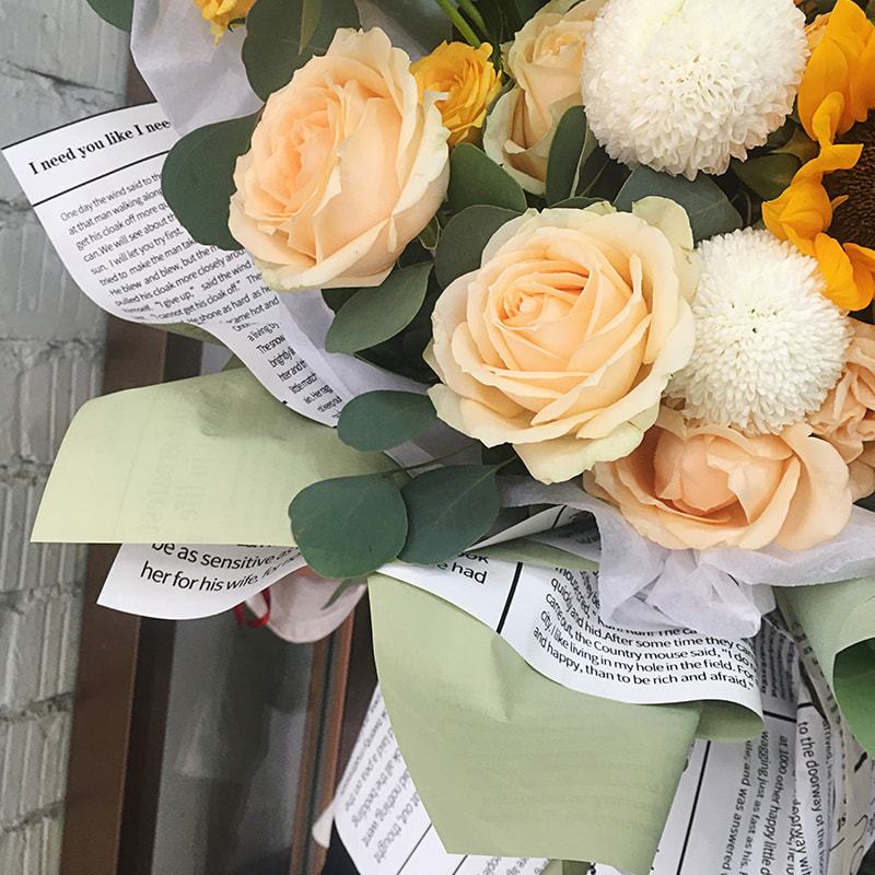 Engelse krantenbloem inpakpapier