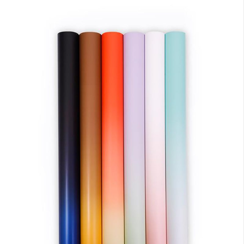 Premium gradiënt bloemboeket inpakpapier